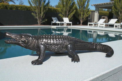 Life Size Aluminum Alligator Statue Sculpture Decor 72"x25"x21"H