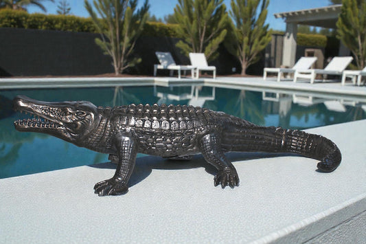 Life Size Aluminum Alligator Statue Sculpture Decor 72"x25"x21"H