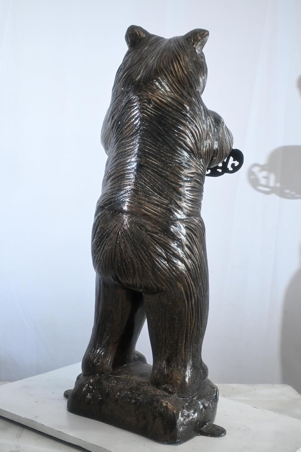 Standing Aluminum Bear Statue with Welcome Sign 18"x18"x41"H