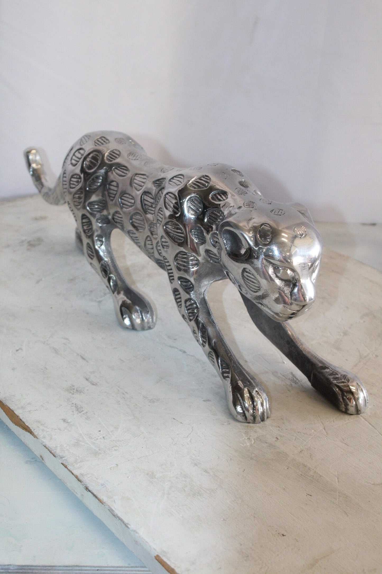 Aluminum Jaguar Statue, Graceful Elegance for Your Home Décor 24" x 4" x 7"H