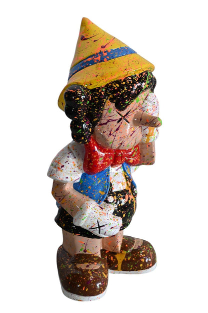 Colorful Pinocchio Ceramic Figurine Statue Andres Mendez 7"x6"x14"H