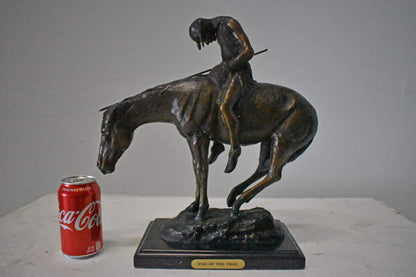 James Fraser Replica End of the Trail Bronze Statue - Size: 15"L x 6"W x 15"H.