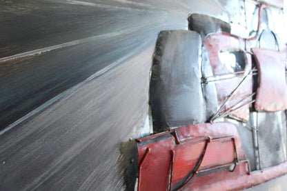 NIFAO Formula One Inspired Red Racing Car 3D Metal Wall Art 79" x 2" x 40"H