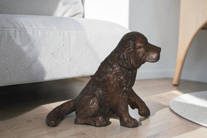 Cocker Spaniel dog Sitting Bronze Statue -  Size: 20"L x 10"W x 16"H.
