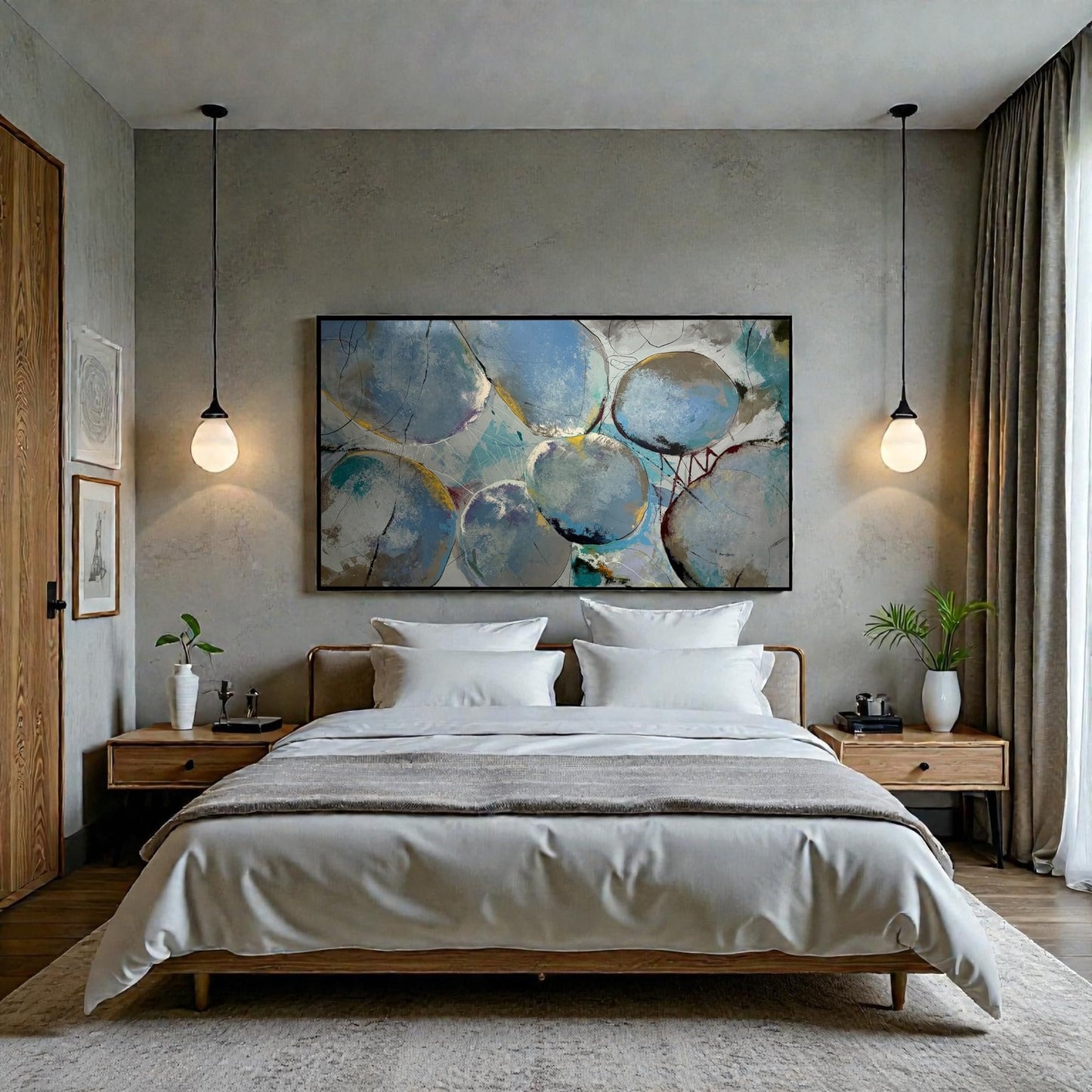 NIFAO Limited Edition Muted Moons by Mario Luca Art 56"x32"