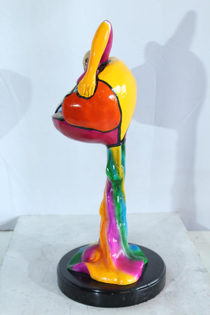 NIFAO Picasso Style Bronze Abstract Statue Colorful Modern Decor 12" x 10" x 23"H