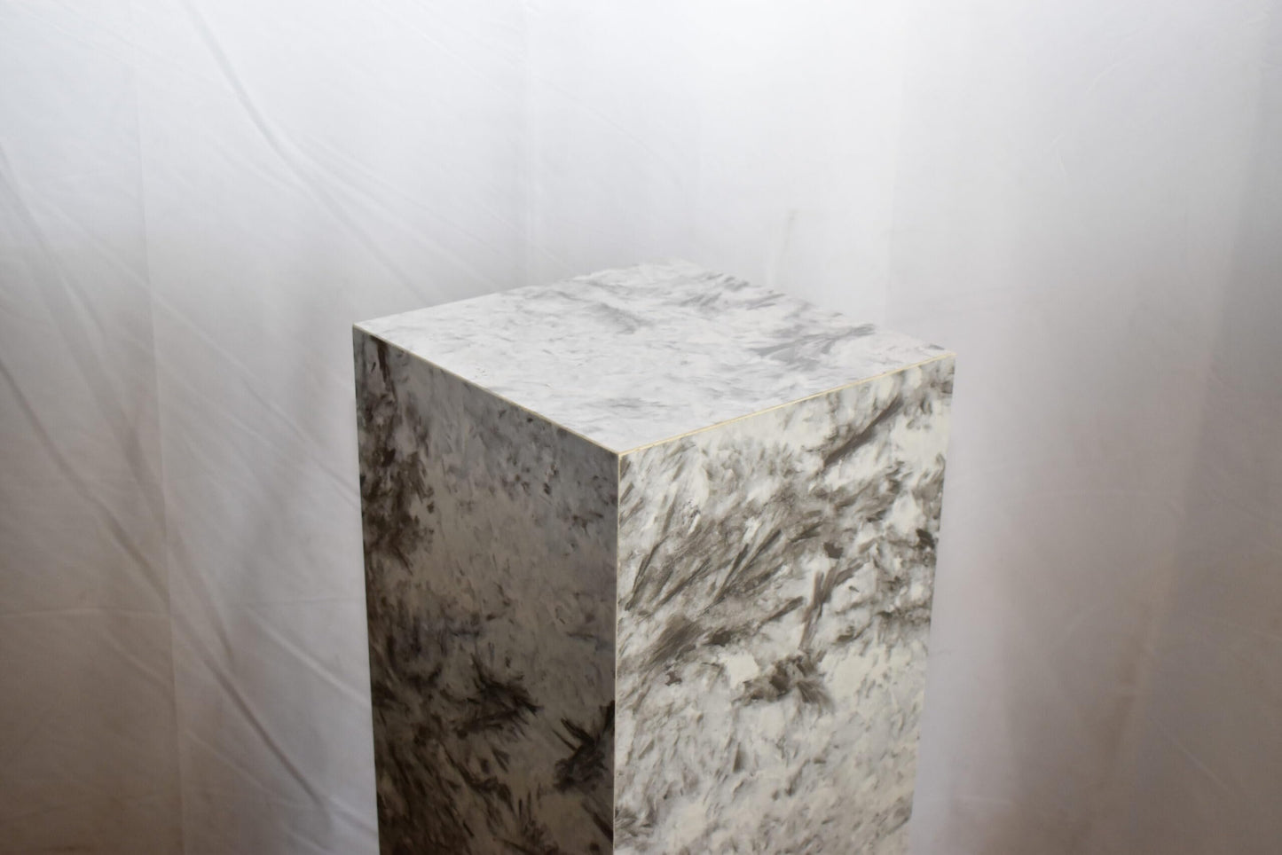 Pedestal For Artwork, Modern Gray Black and White Porcelain.  12" x 12" x 39"H