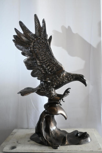 Aluminum Bald Eagle Landing Wings Spread Dark Bronze Art 32"x27"x42"H