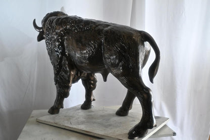 Aluminum American Bison Sculpture Dark Bronze Patina Art 46"x15"x35"H