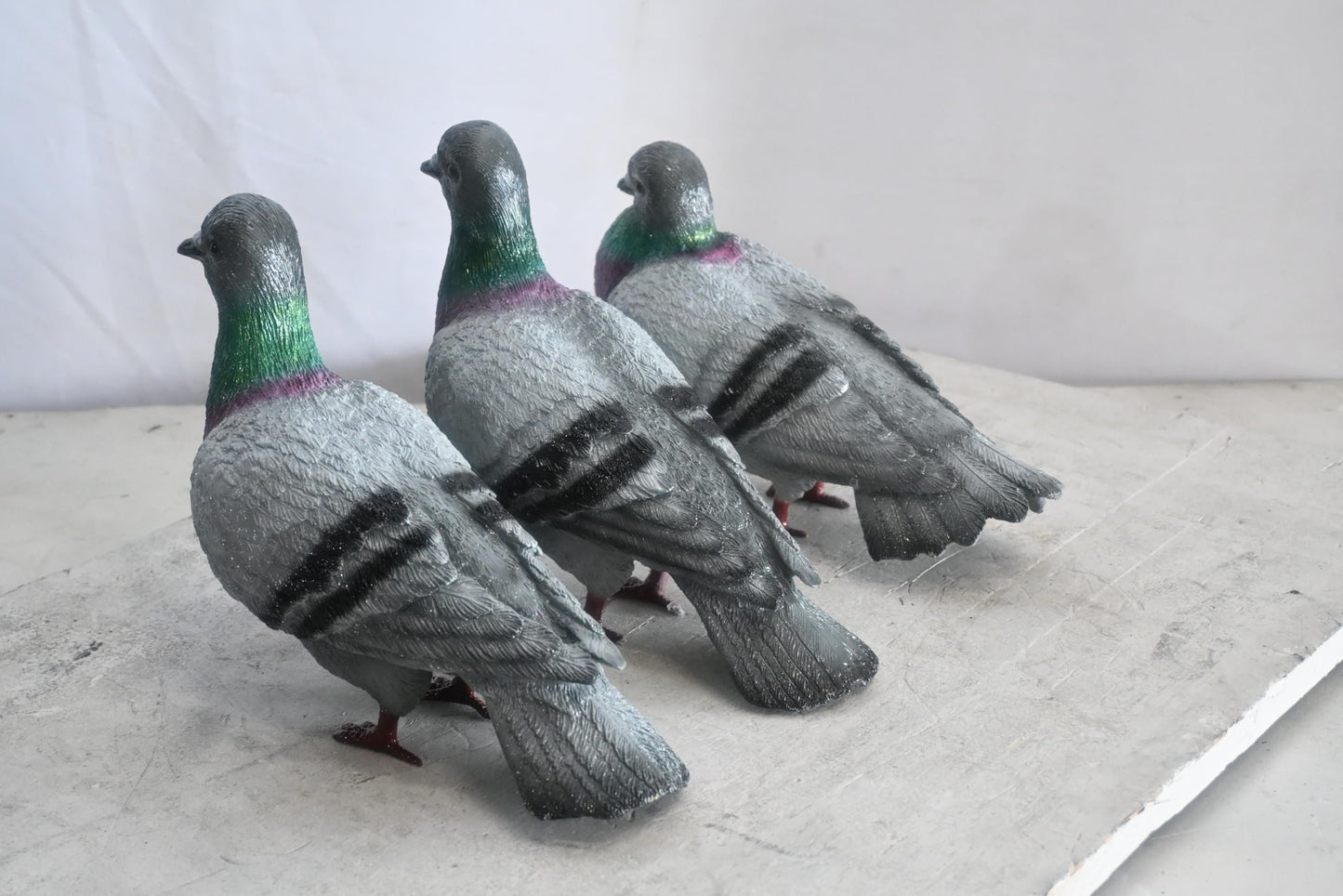 Three Pigeons Bronze Lifesize Sculpture Set 14"x12"x8"H