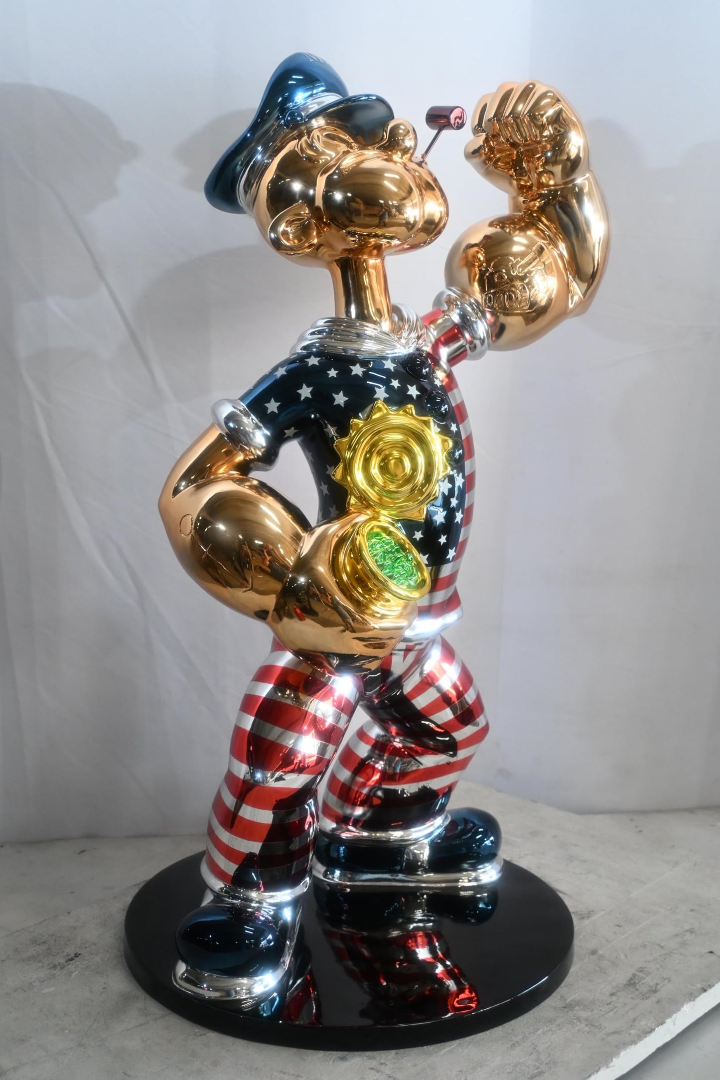 Popeye Patriotic Sailor MAGA Resin Sculpture 18"x16"x31"H