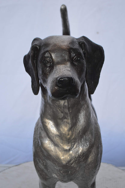 Foxhound Dog Bronze Statue -  Size: 31"L x 7"W x 24"H.
