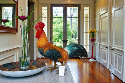 Bronze Statue of a Standing Rooster - Cockerel