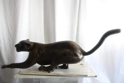 Prowling Panther Crouching Large Aluminum Wildlife Decor 59"x16"x21"H