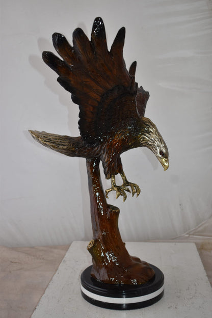 Eagle Flying and Looking Down for Prey Bronze Statue Size: 29" x 17" x 28"H