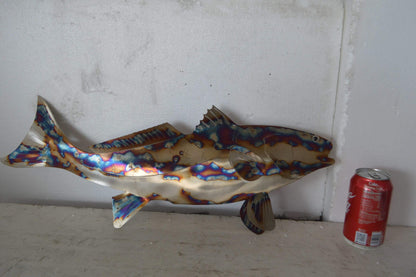 Fish laser cut steel wall mounted - Size: 25"L x 2"W x 9"H.