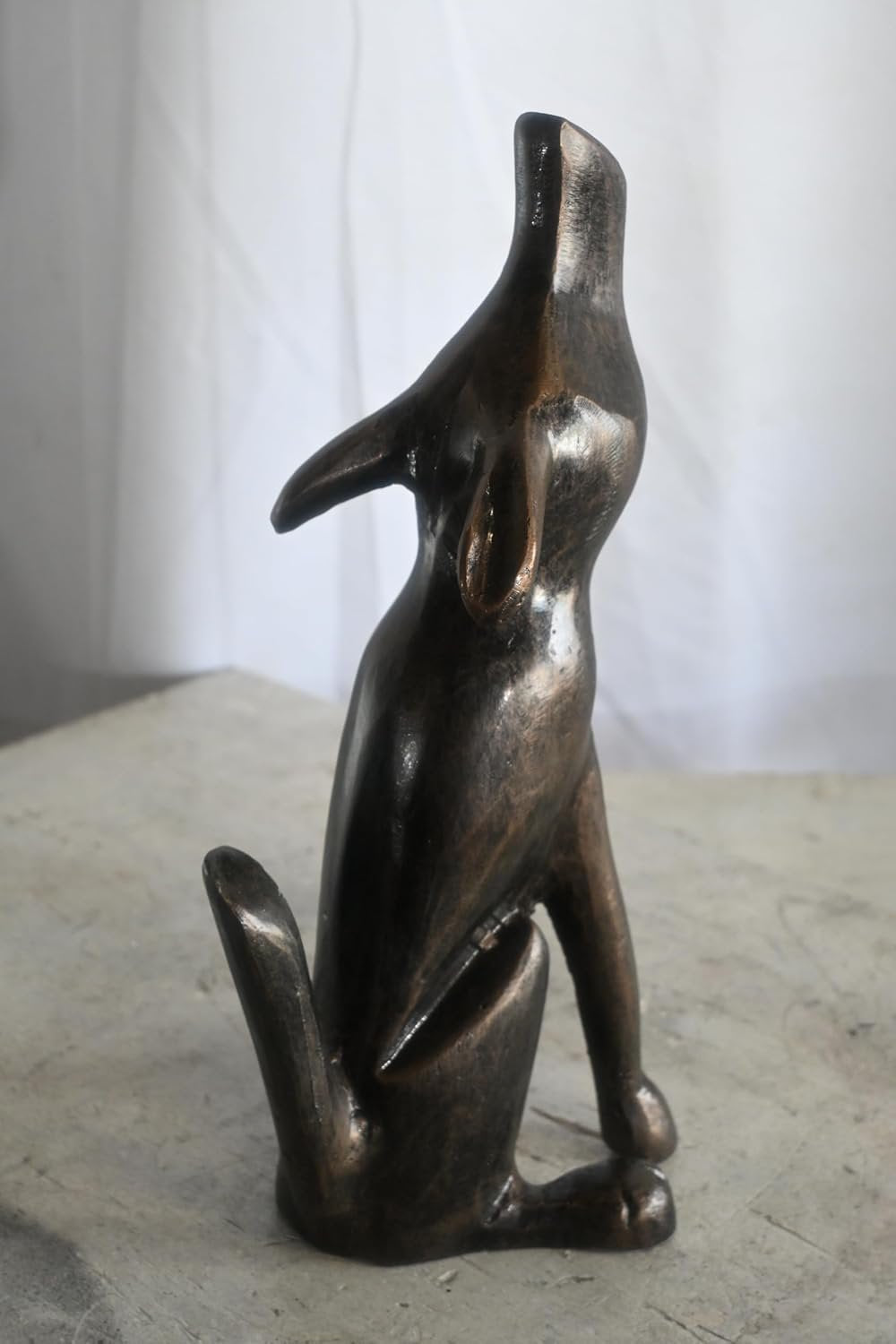 Howling Coyote Small Aluminum Statue Wildlife Collection 6"x8"x14"H