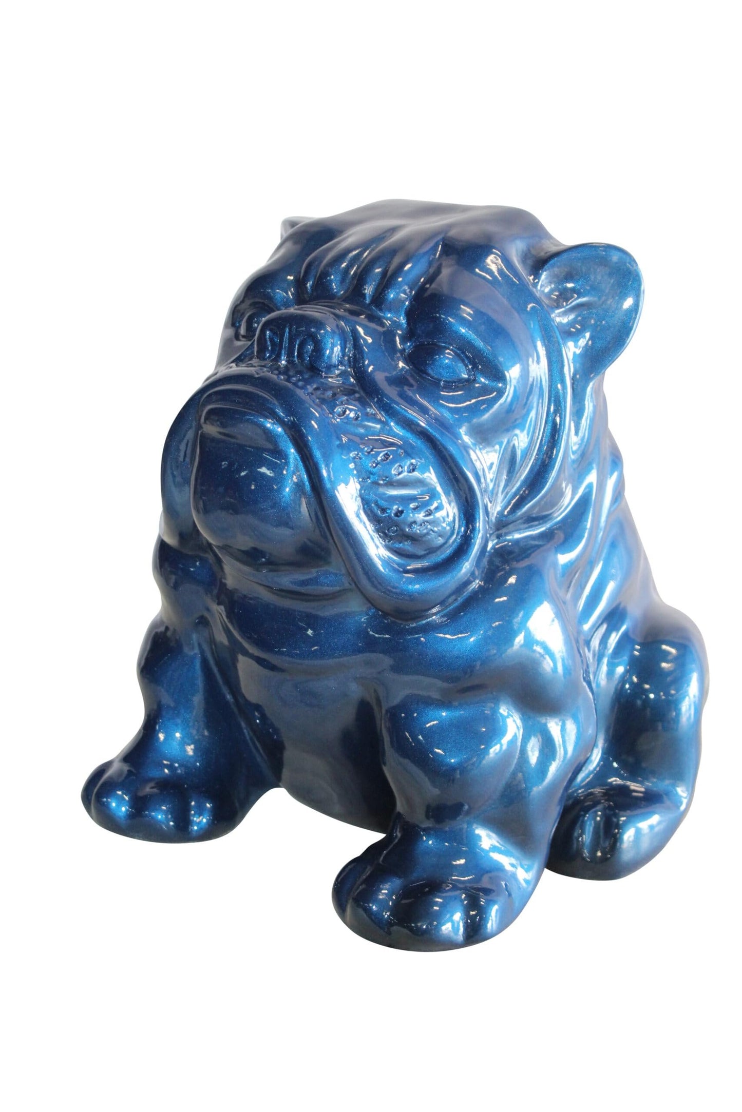 A Charming Blue Resin Bulldog, Perfect for Dog Lovers 19" x 15" x 16"H