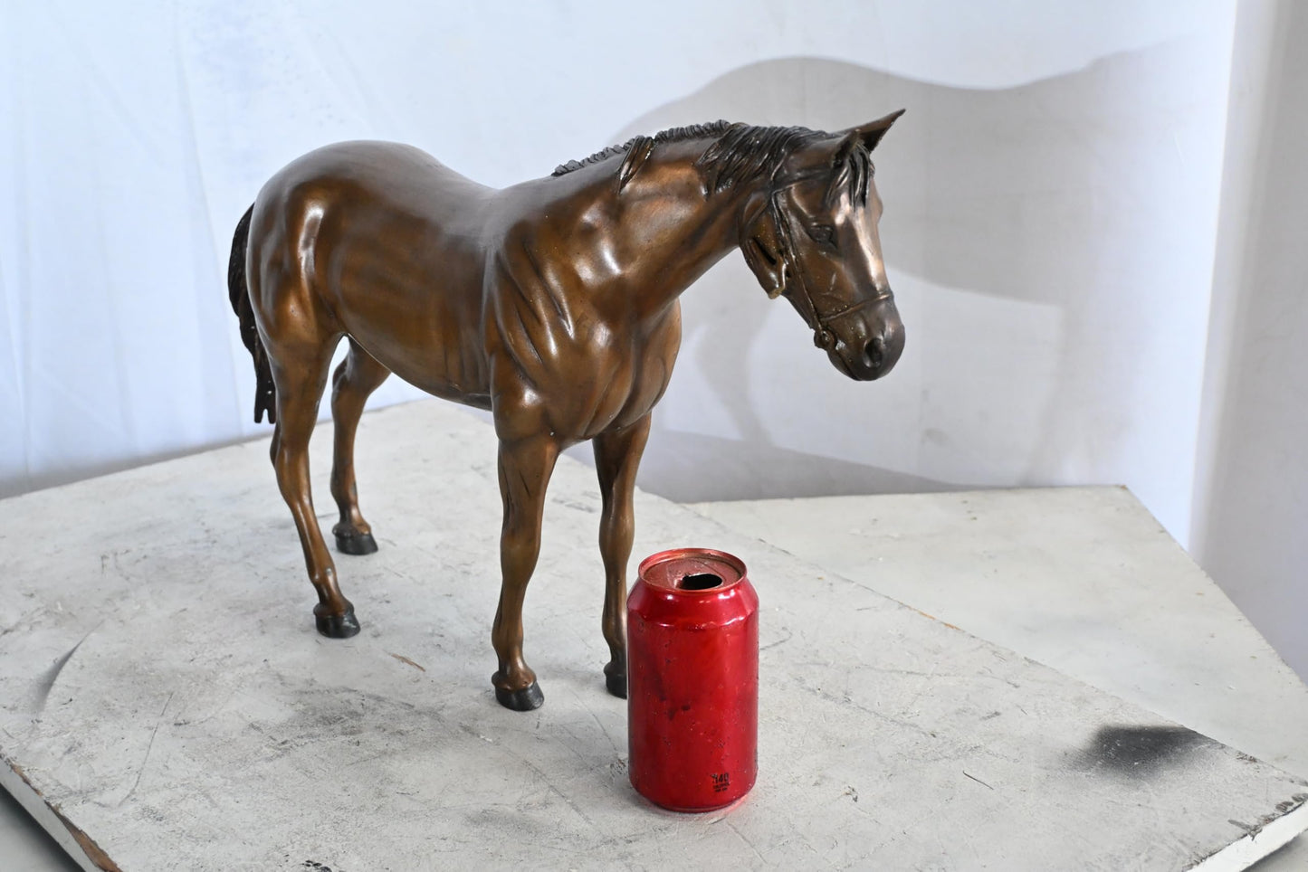 Standing Horse Bronze Statue Equestrian Sculpture Figurine 20"x5"x14"H