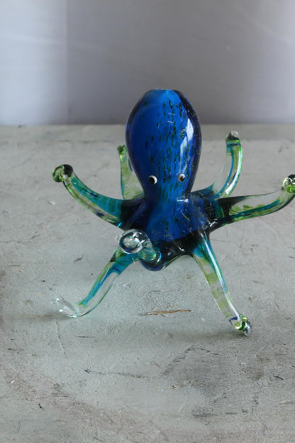 NIFAO Glass Octopus Figurine Hand Blown Ocean Art Tabletop Decor 8" x 8" x 6"H