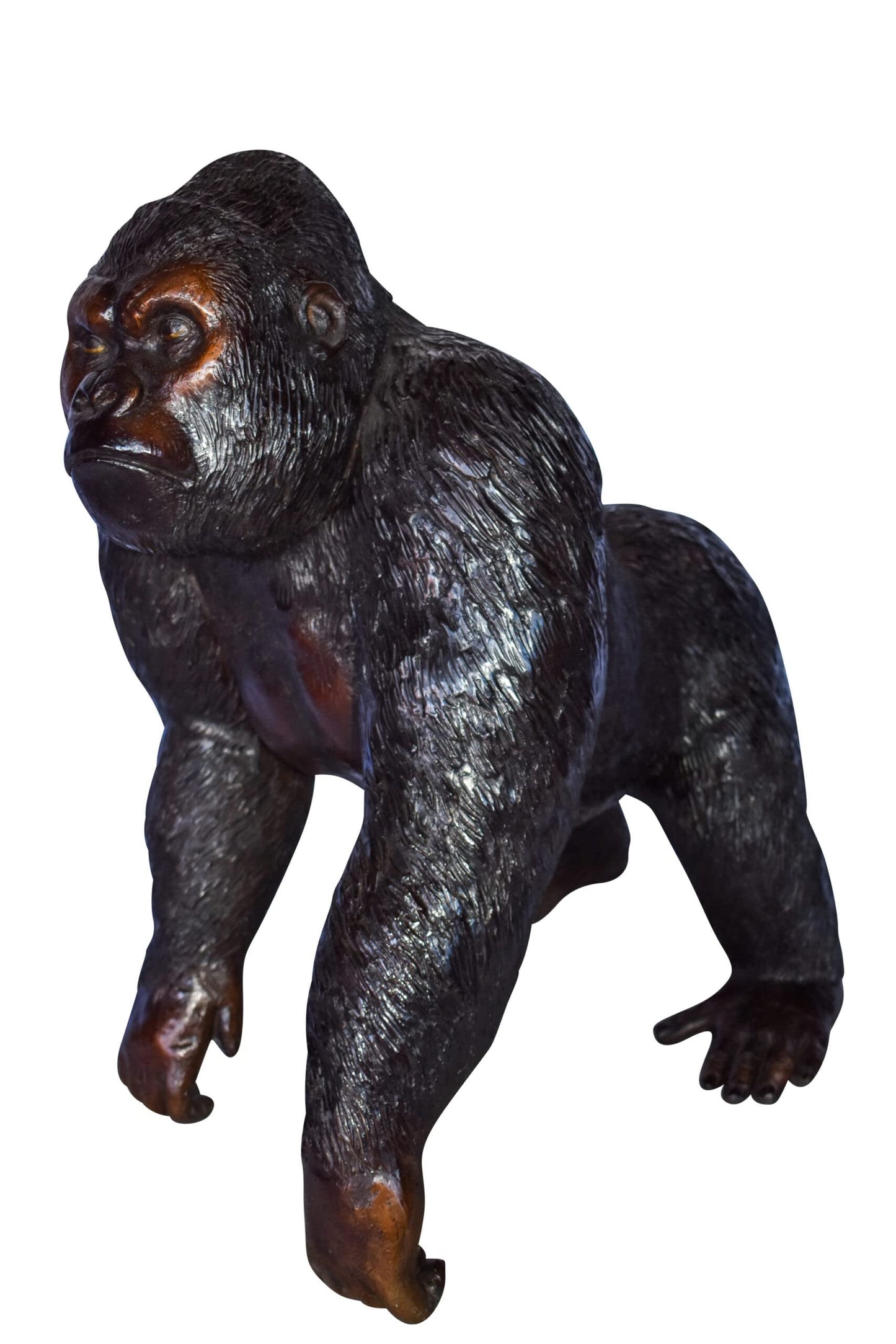 Gorilla Standing on Four Detailed Impressive Bronze Statue 20" x 17" x 24"H
