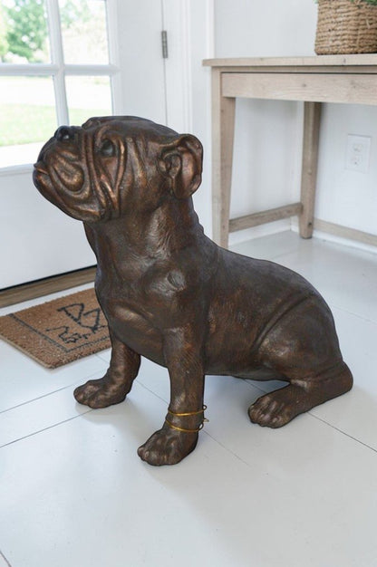 Beautiful bulldog bronze statue -  Size: 16"L x 7"W x 16"H.