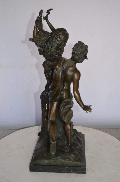 Young Lovers Bronze Statue Art Nude -  Size: 13"L x 10"W x 22"H.