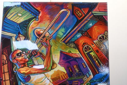 New Orleans Jazz Musician Pop Art Resin Canvas 42"x66"