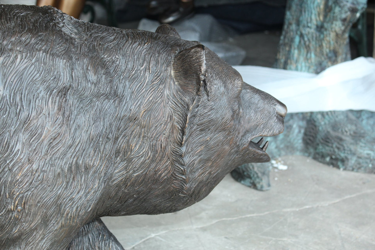 A Bear Walking Bronze Hand-Crafted Durable Design Statue - Welcome Sign Guest Greeter Decor for Patio Garden, Lawn, Home, Backyard - Home Decor - Art Decoration - 39" Length x 12" Width x 24" Height