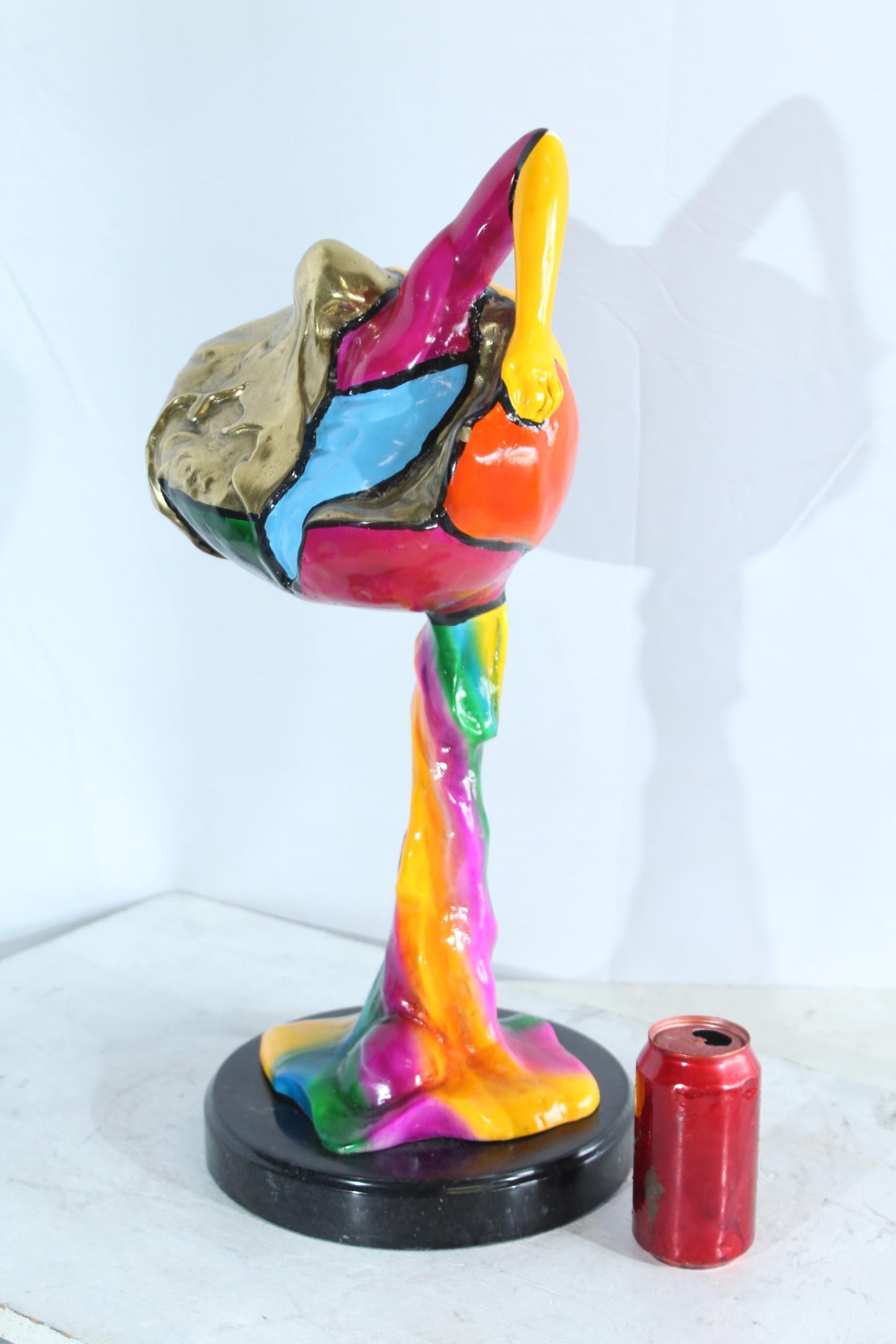 NIFAO Picasso Style Bronze Abstract Statue Colorful Modern Decor 12" x 10" x 23"H