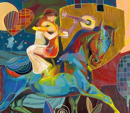 NIFAO Limited Edition Sumos Uno by Tadeo Zavaleta Colorful Art 34"x34"