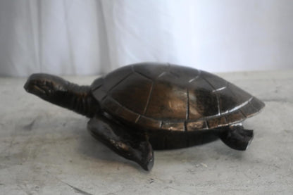 Hand Sculpted Sea Turtle Tabletop Aluminum Coastal Decor 15"x8"x10"H