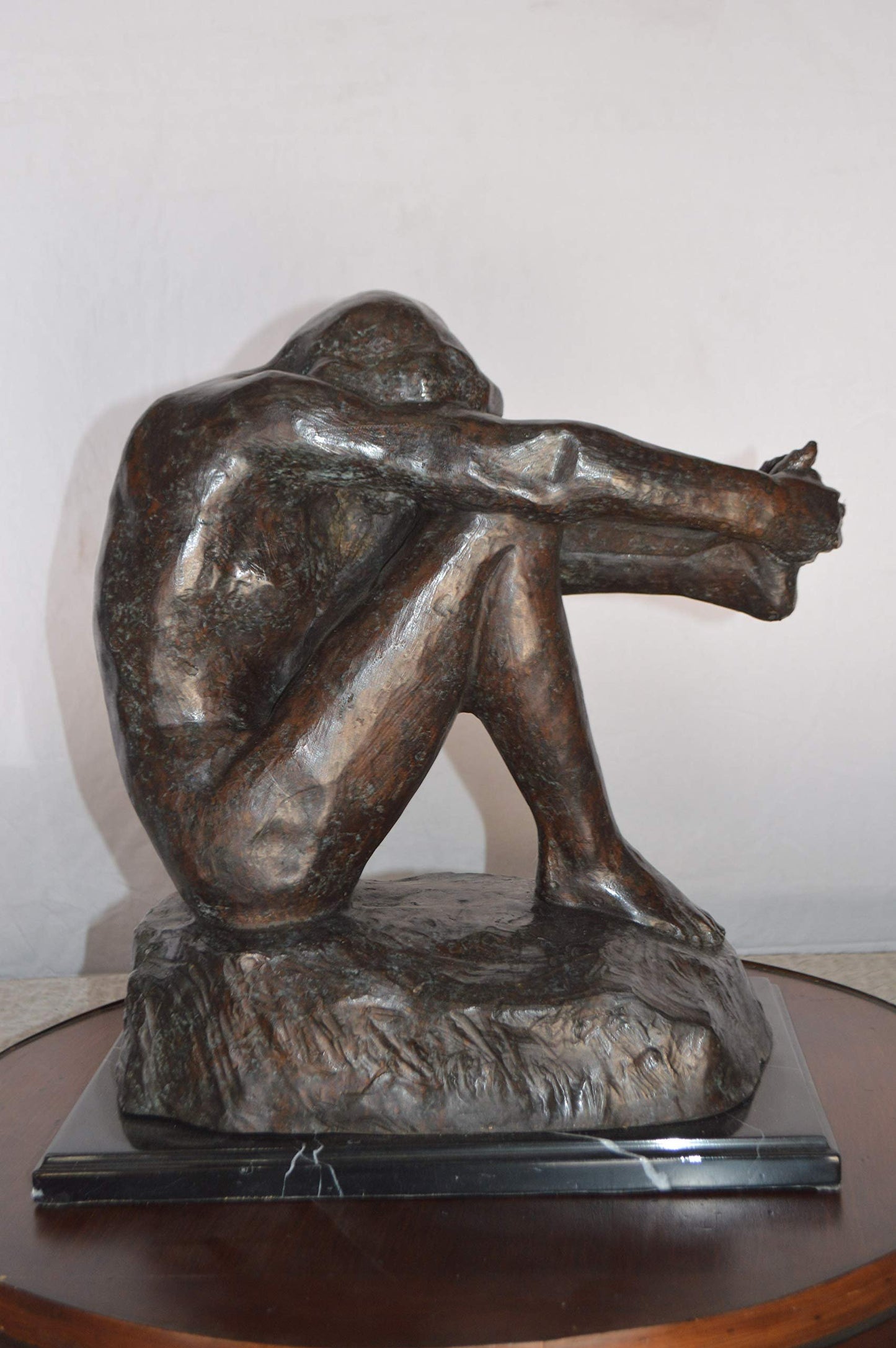 The Despair Rodin Replica Bronze Statue -  Size: 12"L x 11"W x 19"H.