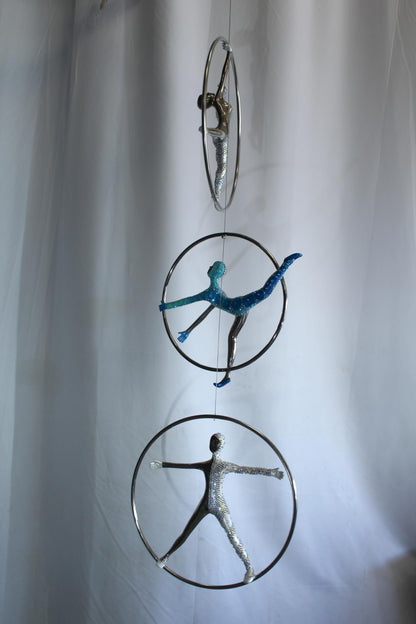 Bronze Sculpture Momentum by Liliana Mendez Hanging Mobile 16"x2"x52"H