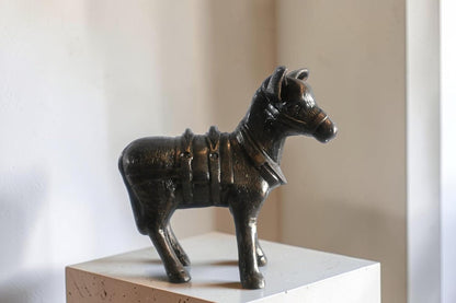 Pack Donkey Statue with Saddle and Halter Aluminum Decor 20"x9"x19"H