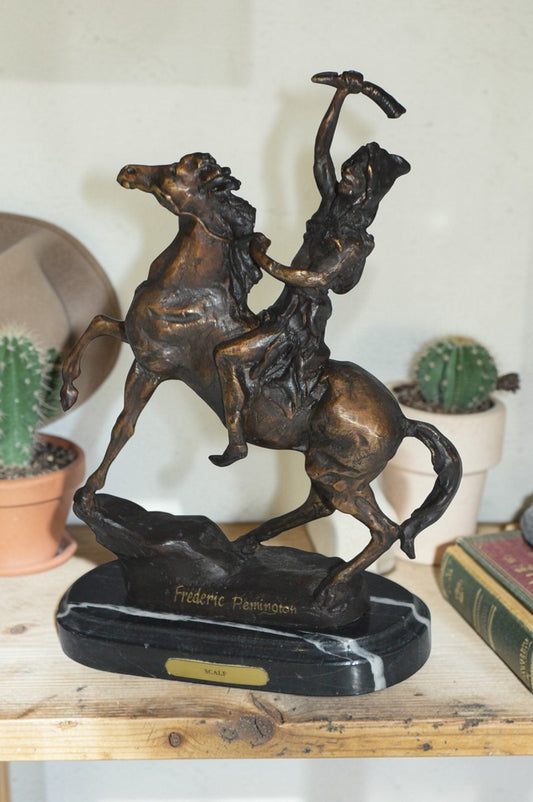 Scalp By Remington Bronze Statue -  Size: 3"L x 7"W x 10"H.