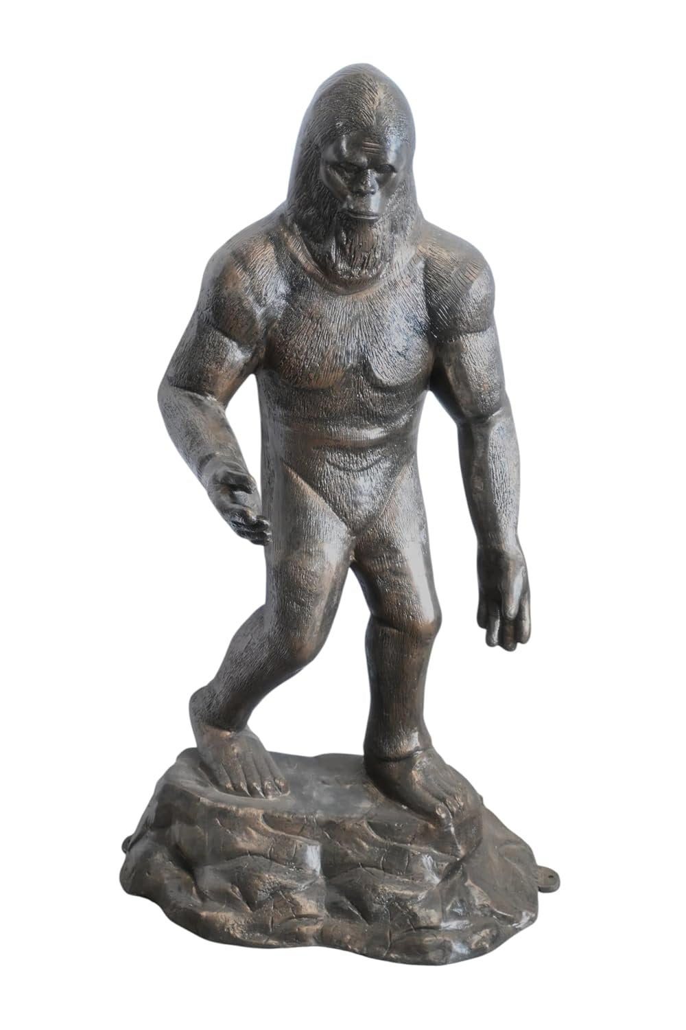 Aluminum Bigfoot Sasquatch Statue on Rock Base 38"x29"x77"H