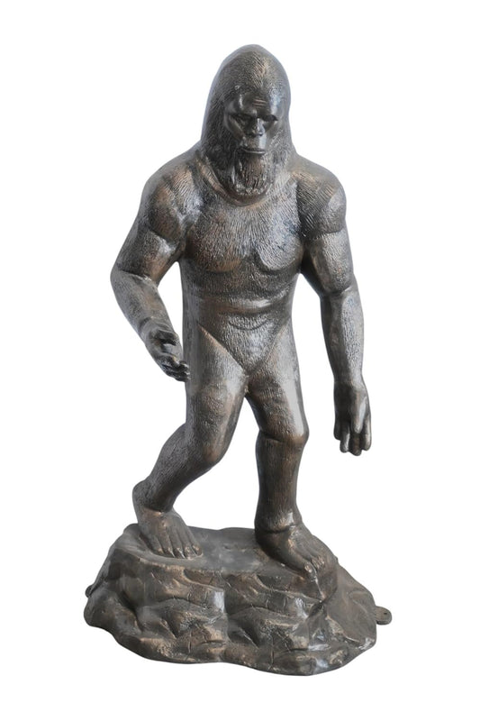 Aluminum Bigfoot Sasquatch Statue on Rock Base 38"x29"x77"H