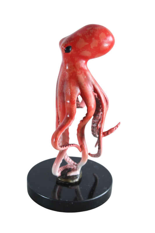 NIFAO Bronze Octopus Statue on Marble Base Coastal Tabletop Decor 6" x 5" x 11"H