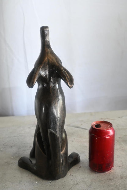 Howling Coyote Small Aluminum Statue Wildlife Collection 6"x8"x14"H
