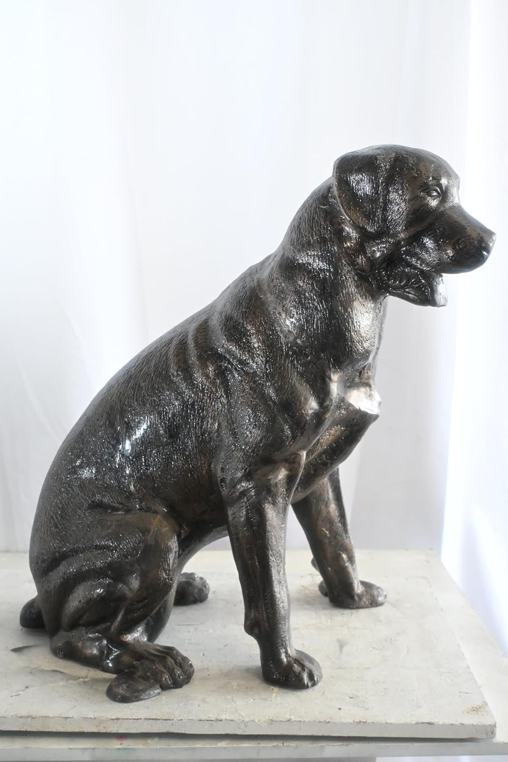 Life Size Sitting Rottweiler Handcrafted Aluminum Dog Statue 30"x14"x30"H