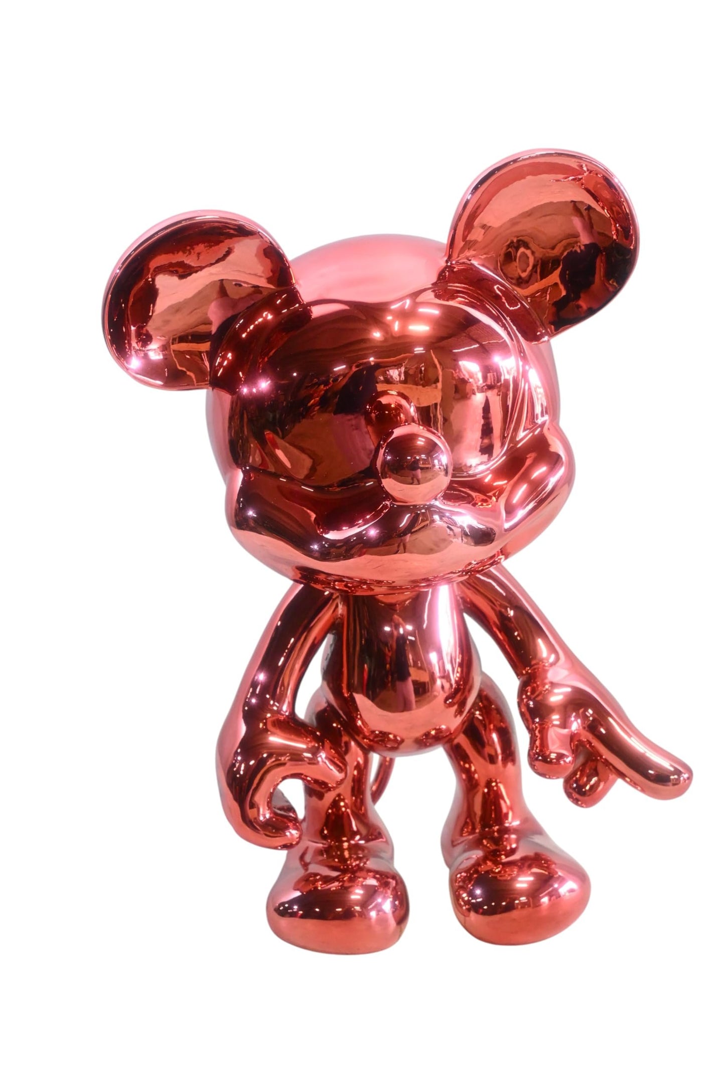 Rose Gold Mouse Cartoon Character Resin Sculpture Figurine 12"x9"x16"H