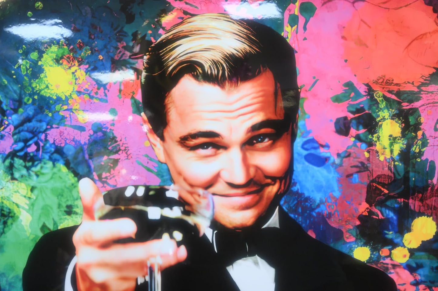 Leonardo DiCaprio Gatsby Toast Resin Covered Canvas 60"x40"