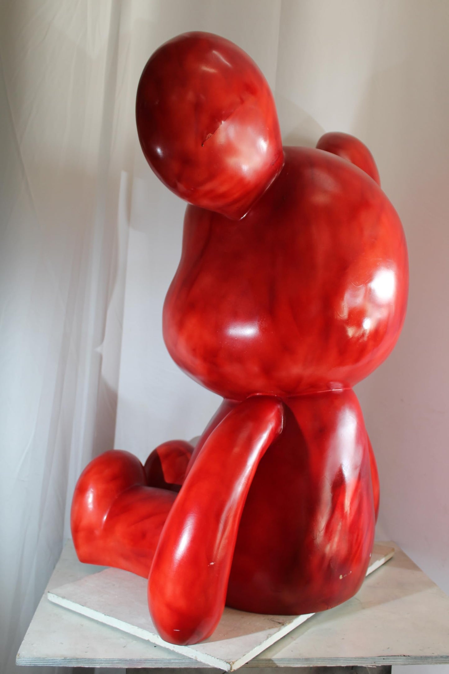 NIFAO Giant Red Mouse Sculpture Pop Art Resin Statement Piece 28"x36"x48"H