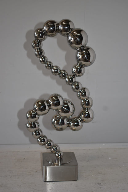 Modern Art Abstract Made of Shiny Metal Chrome Balls Size: 10" x 7" x 24"H
