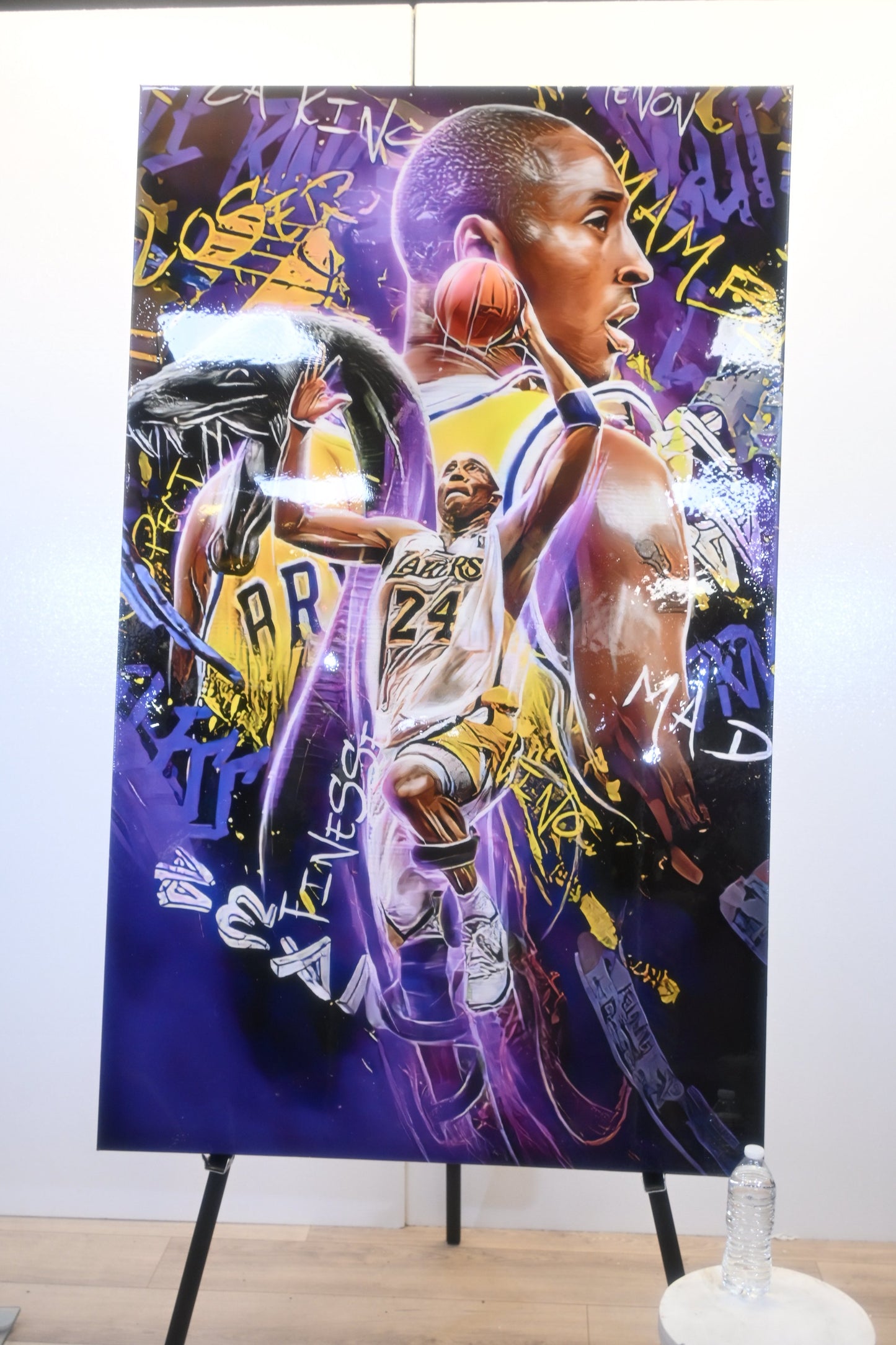 Kobe Bryant Lakers Street Art Style Resin Canvas 39"x64"