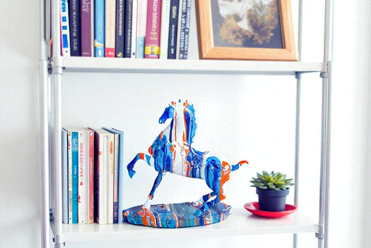 Modern Color Splash Horse Statue Tabletop Home Decor 13" x 6" x 13"H