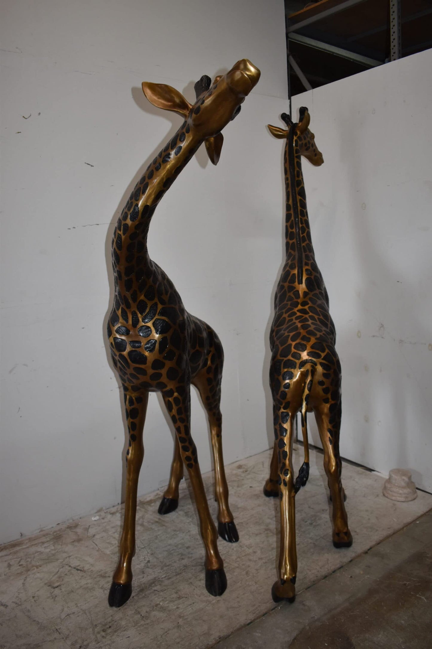 Pair of Young Playful Giraffes Bronze Statue Size: 54" x 18" x 89"H