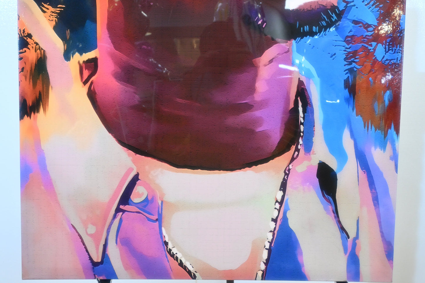 Tupac Shakur Colorful Portrait Resin Covered Canvas 40"x64"