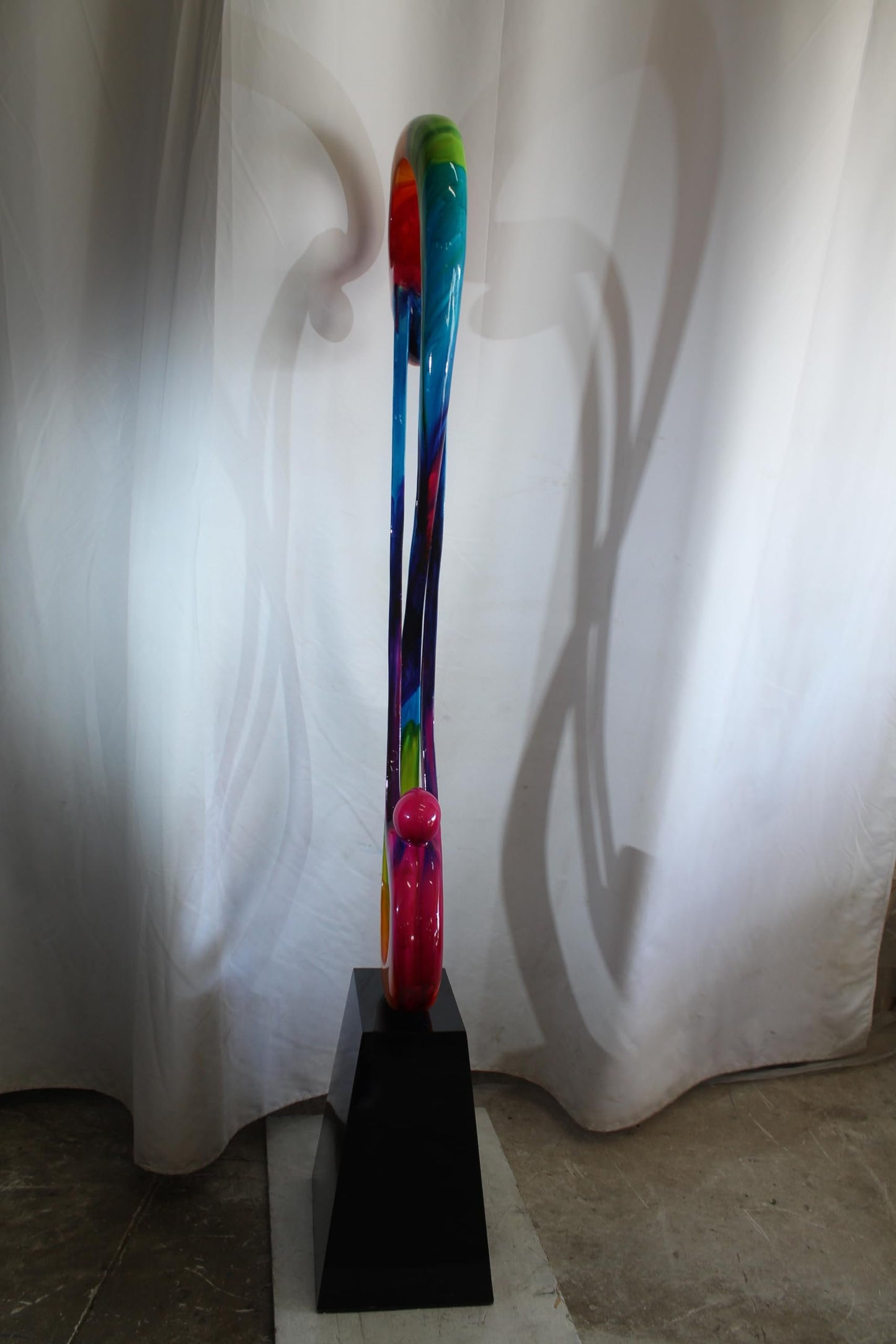 NIFAO Large Rainbow Infinity Love Sculpture by Liliana Mendez Bronze 16"x12"x80"H